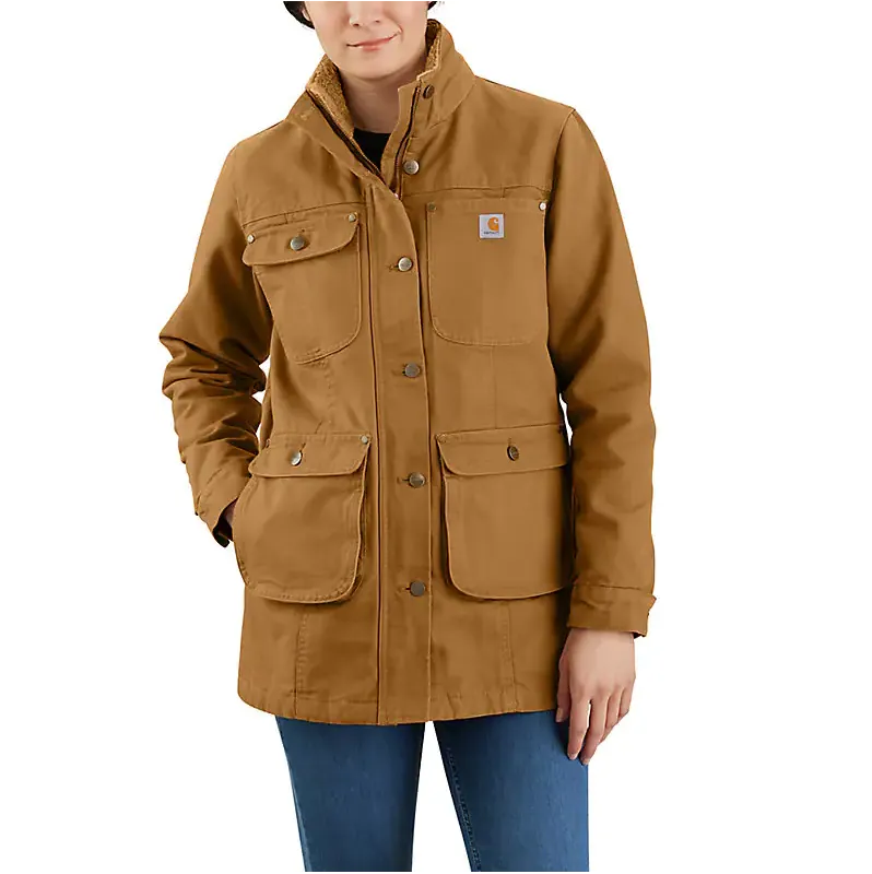 105512 Washed Duck Coat for Women - Loose Fit