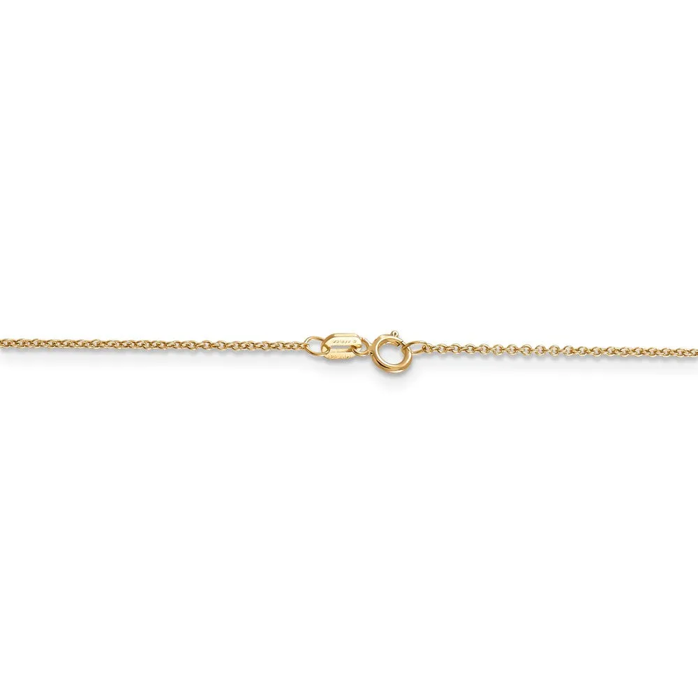 14k Yellow Gold Satin Diamond Cut Boxing Glove Necklace