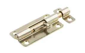4" Brass-Plated Barrel Bolt