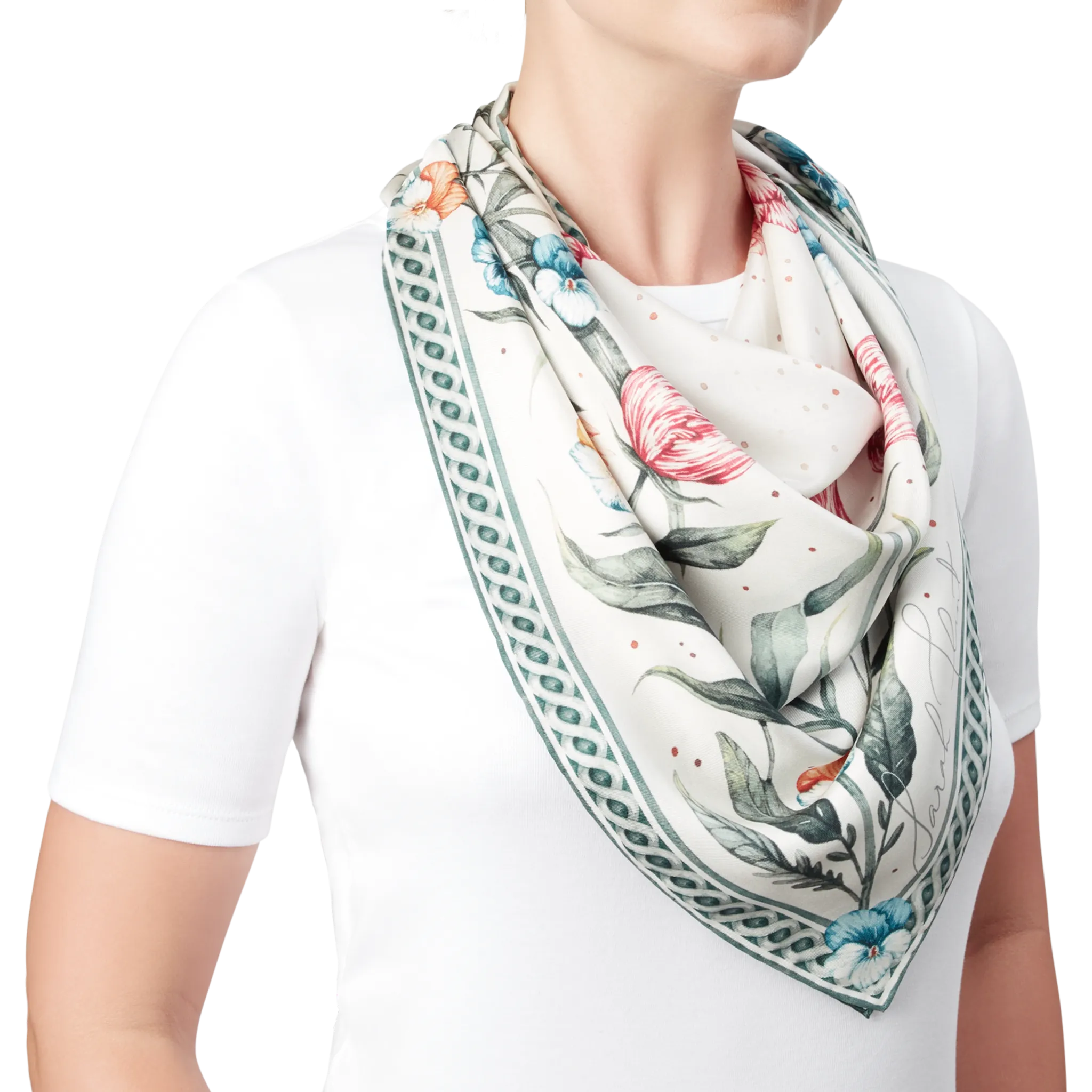 90-Inch Floral Scarf