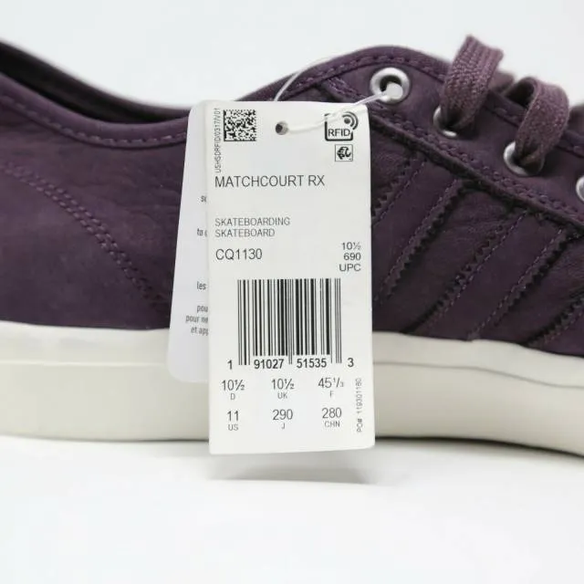 Adidas Matchcourt RX Noble Red Purple Wine Violet Skate Shoes Size 11 Board