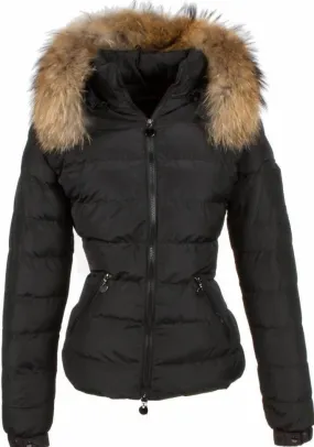 Adrexx Women's Black Winter Coat with Fur Collar, Short/Long Length and Dual Zippers