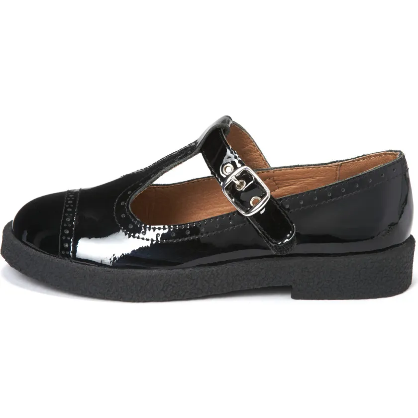 Age of Innocence Agathe Leather Casual T-Bar Strap Shoes Black