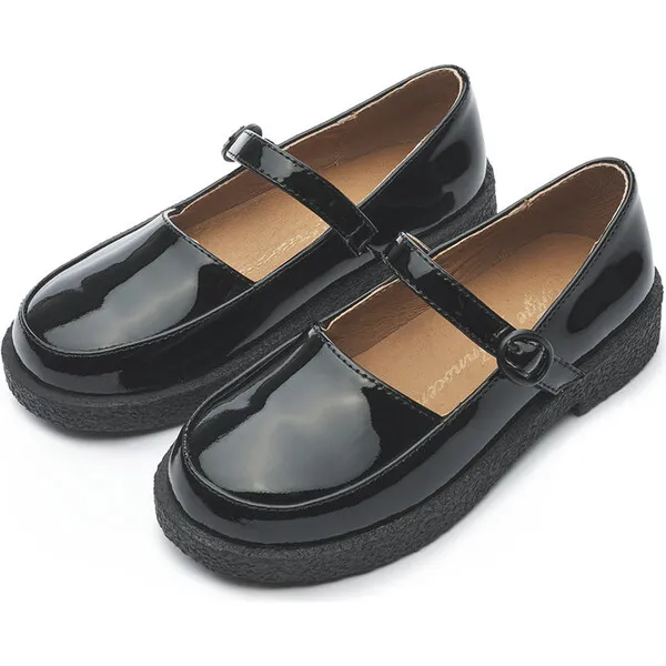 Age of Innocence Aria 2 0 Patent Leather Flatform Sole Mary Jane Shoes Black