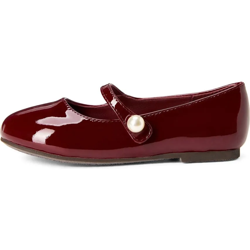 Age of Innocence Elin Glossy Patent Leather Pointed Toe Mary Jane Shoes Burgundy