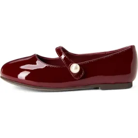 Age of Innocence Elin Glossy Patent Leather Pointed Toe Mary Jane Shoes Burgundy