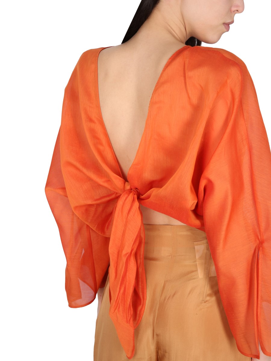 ALBERTA FERRETTI      CAMICIA IN COTONE E SETA
