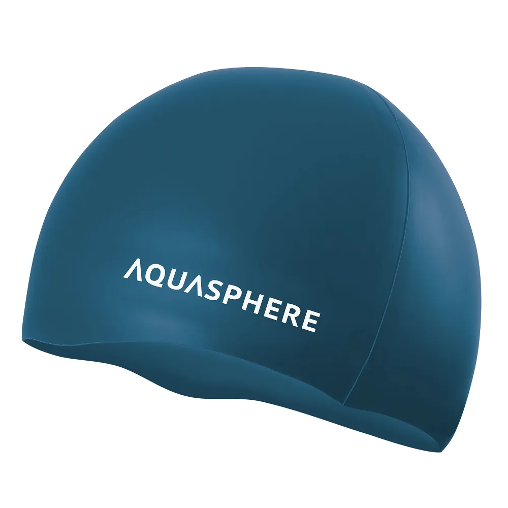 Dark Green and White Aqua Sphere Plain Silicone Cap