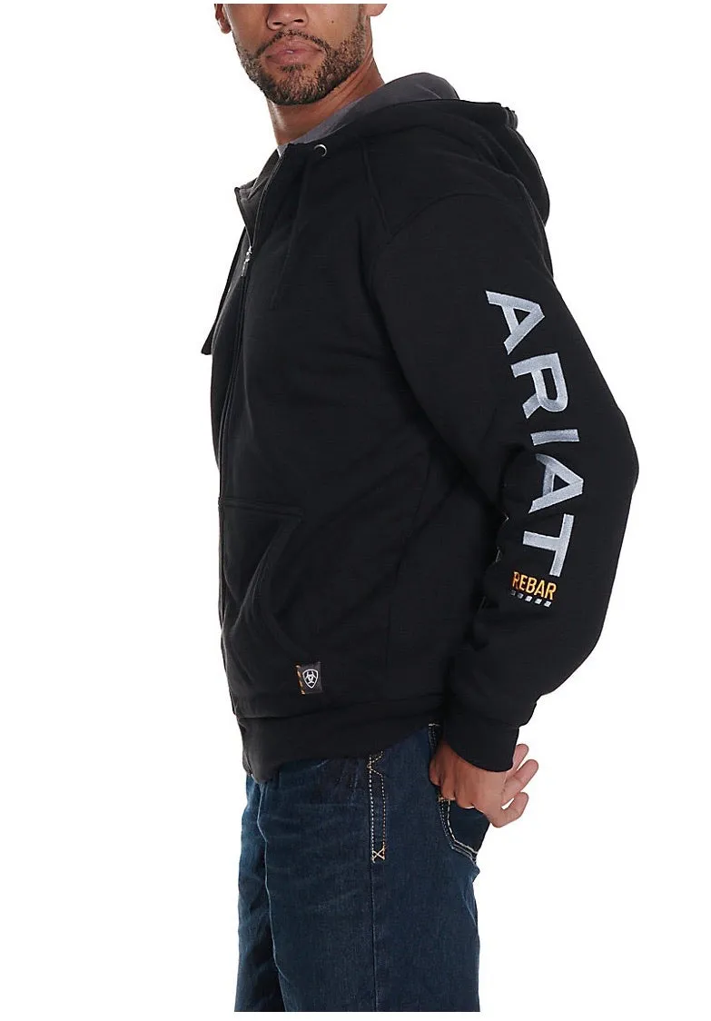 Ariat Men's Rebar All Weather Full Zip Hoodie - Black (10027833)