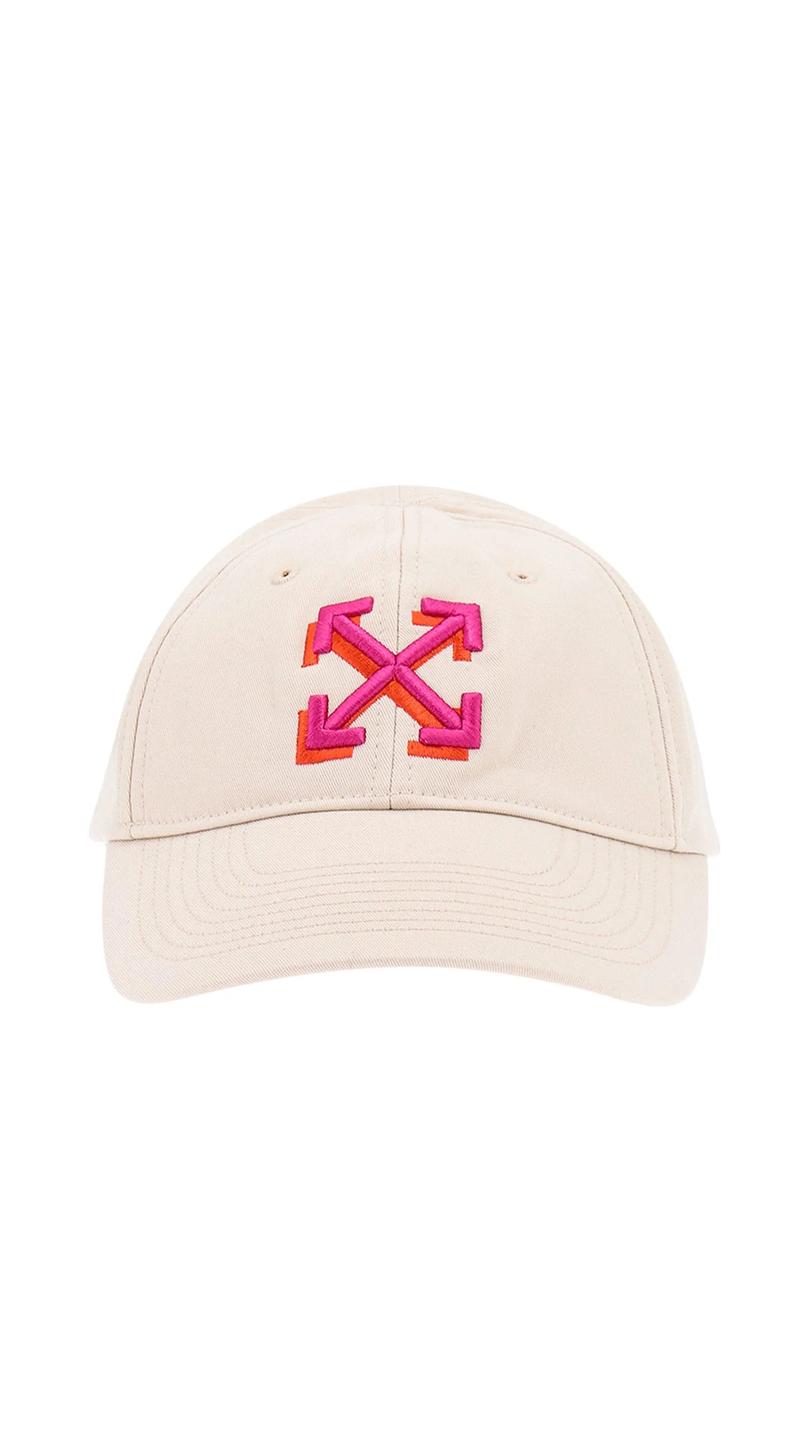 Arrow Baseball Cap White Pink Orange