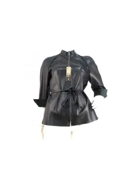 Artico Elegant Leather Jacket for Women - Black