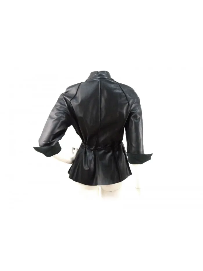 Artico Elegant Leather Jacket for Women - Black