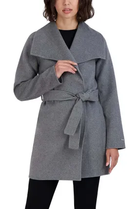 Ash Gray Wool Wrap Jacket Coat Ella