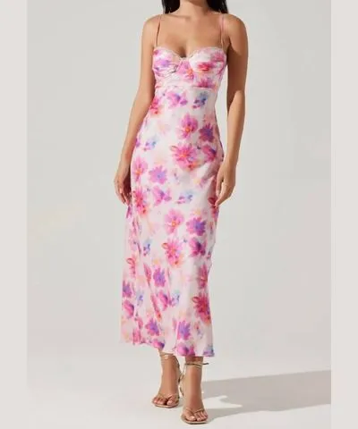 Pink Floral ASTR Florianne Dress