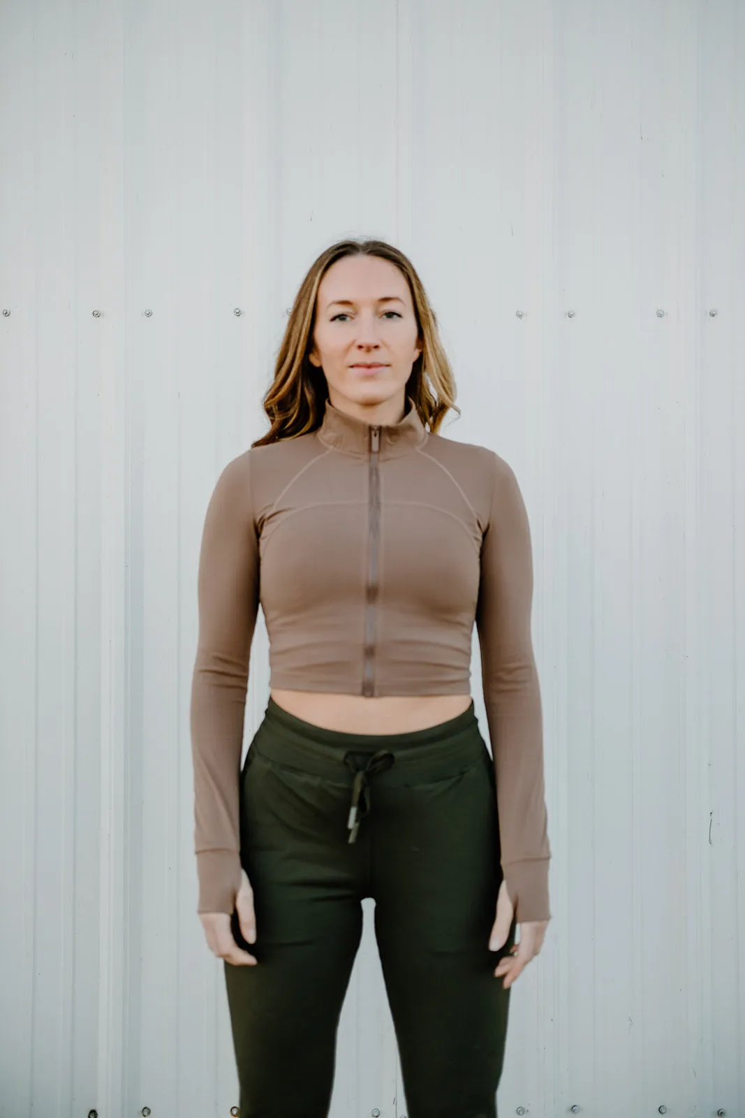 Baileys zip-up crop top