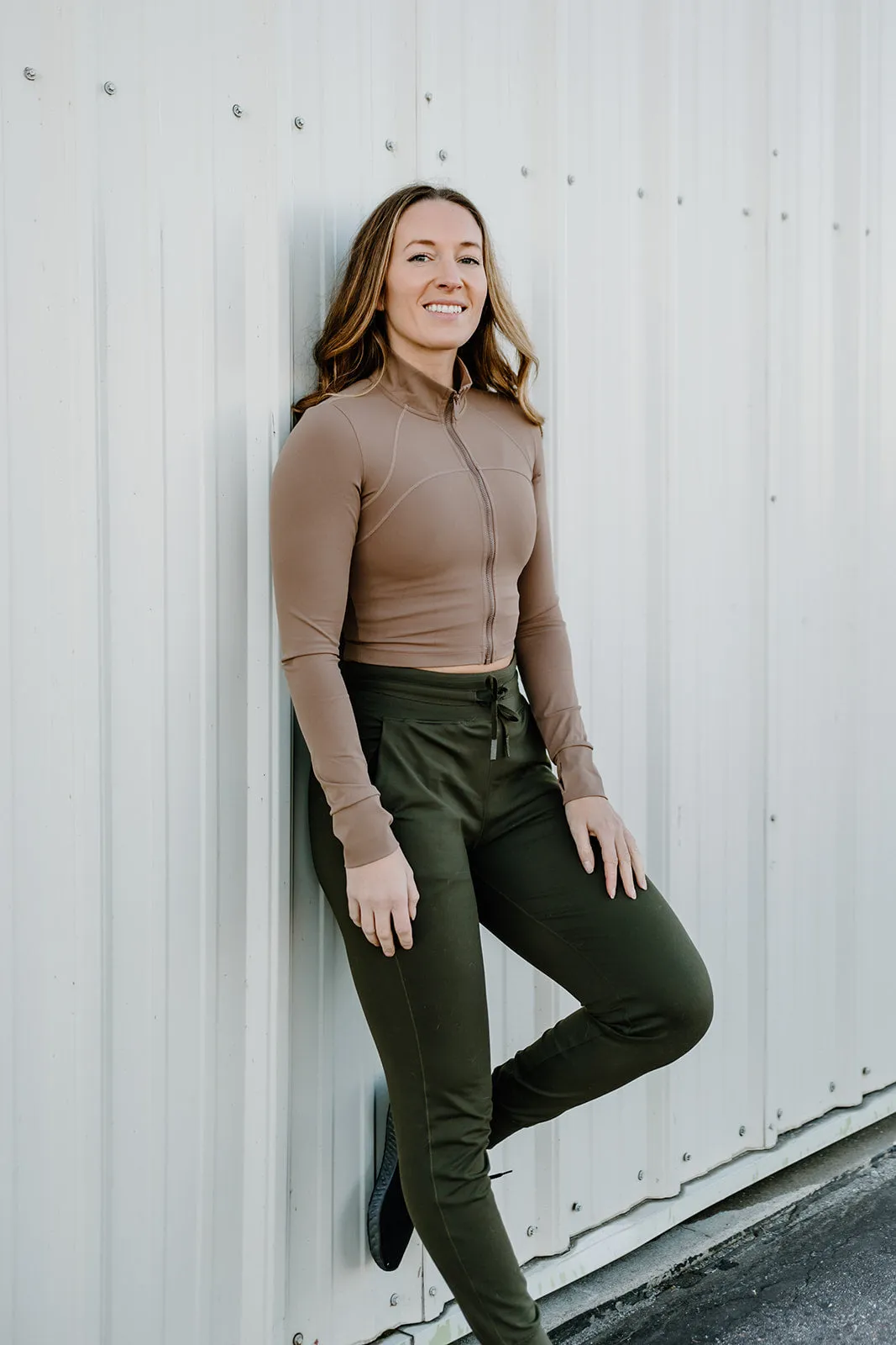 Baileys zip-up crop top