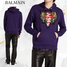 BALMAIN  |Street Style Long Sleeves Cotton Luxury Hoodies