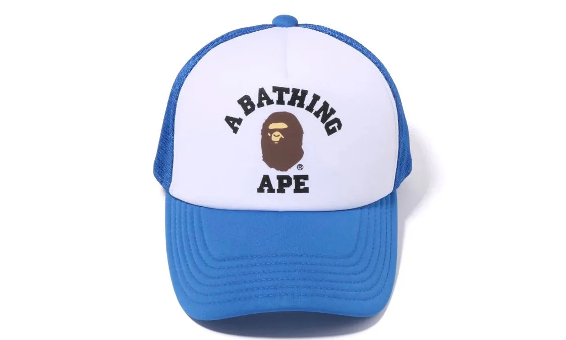 Blue BAPE Color Camo College Mesh Cap