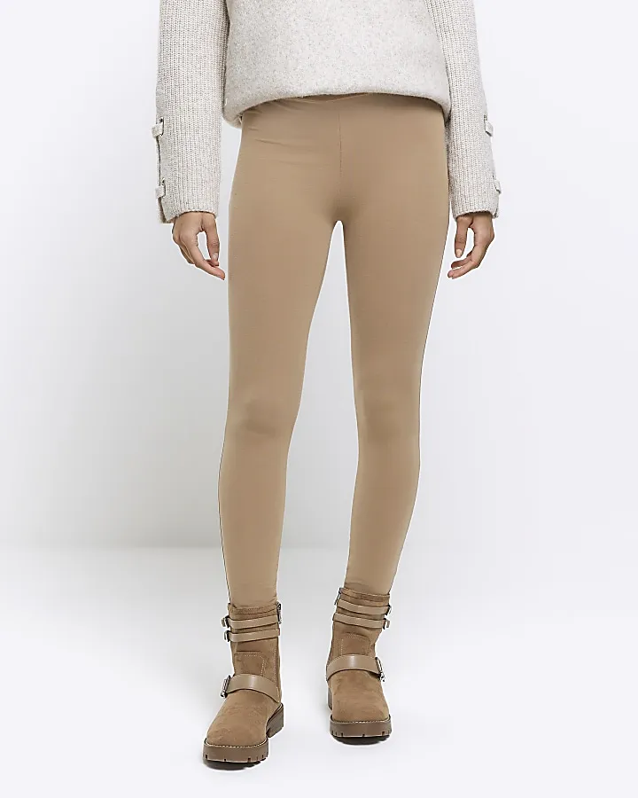 Beige high rise leggings.