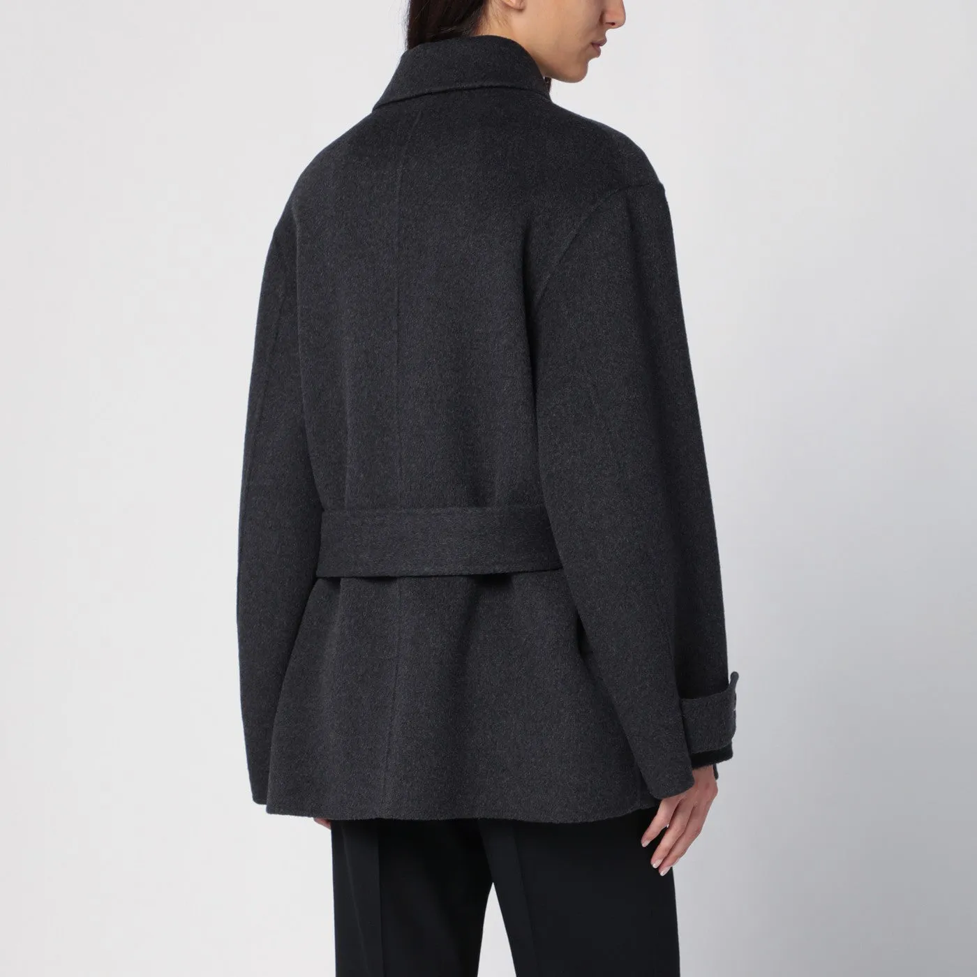 Belted Wool Grey Coat