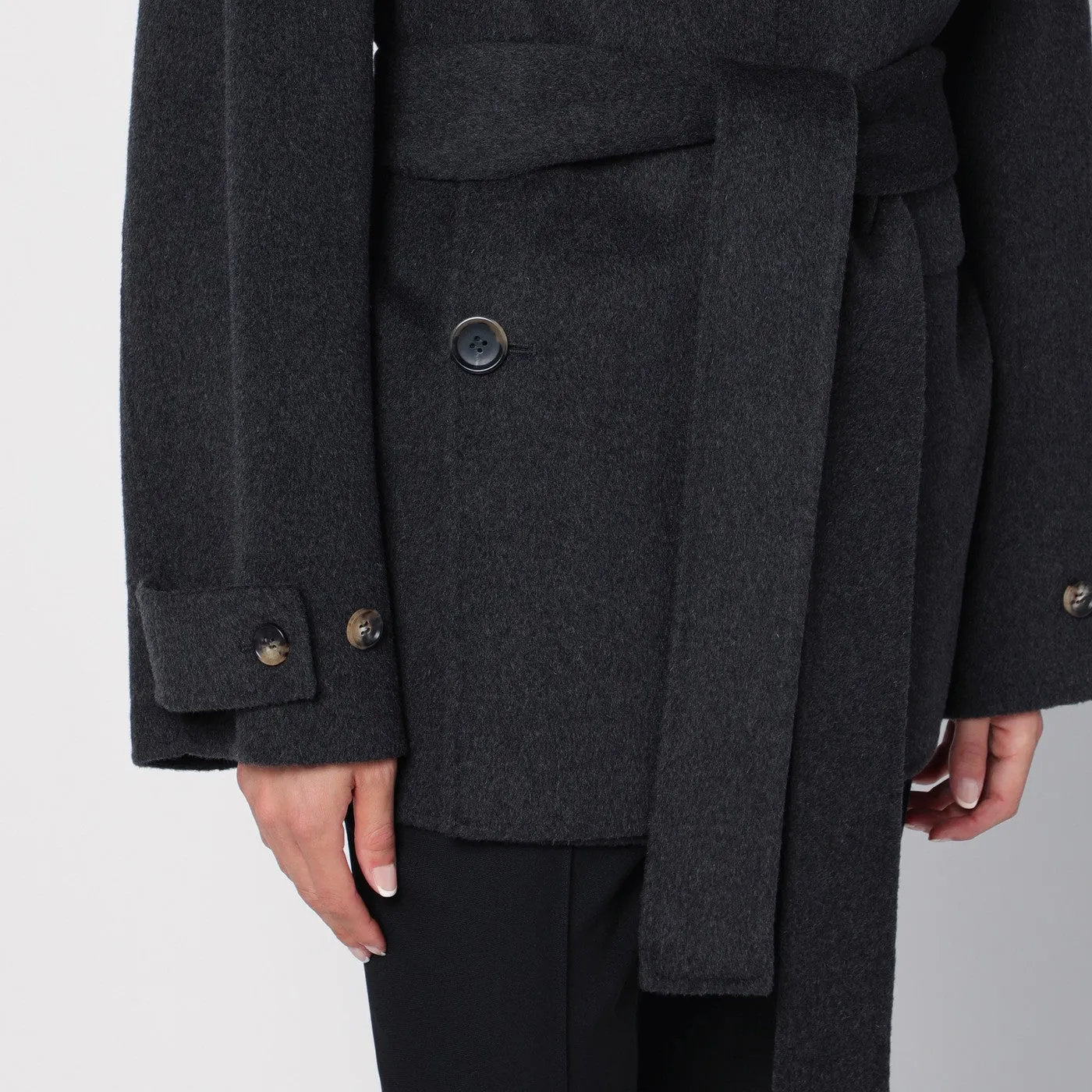 Belted Wool Grey Coat