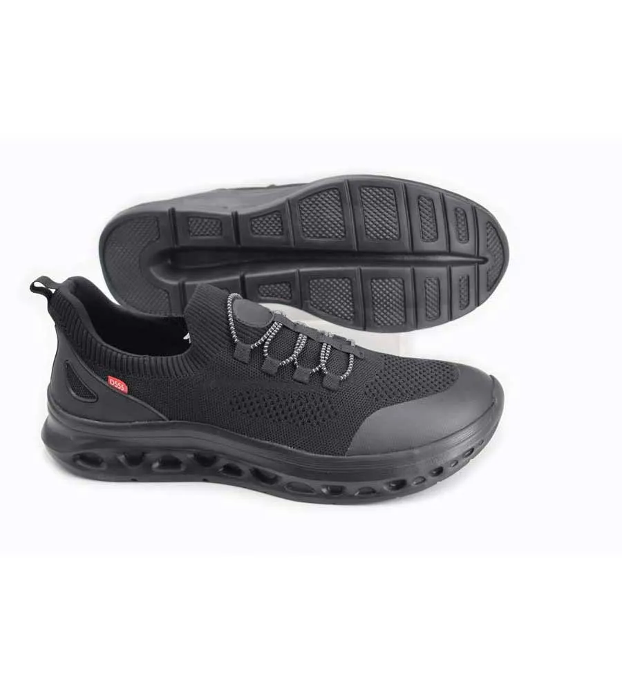 Big Black Knitted Top Shoes With Elastic Laces (ALFRETON 1)