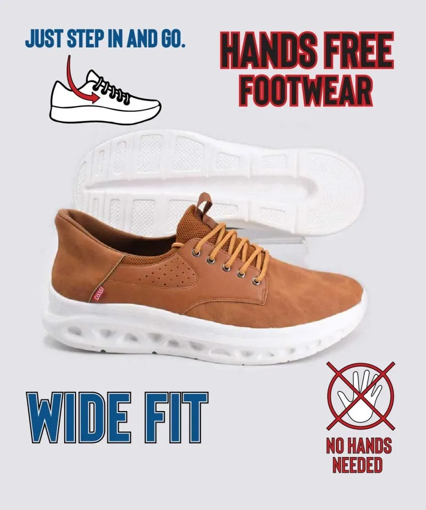 Big Tan Hands-Free Shoes With PU and Faux Suede (DARTFORD 1)