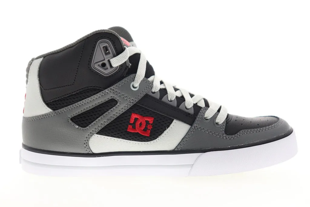 Black Leather High Top Skate Sneakers for Men - DC Pure WC ADYS400043