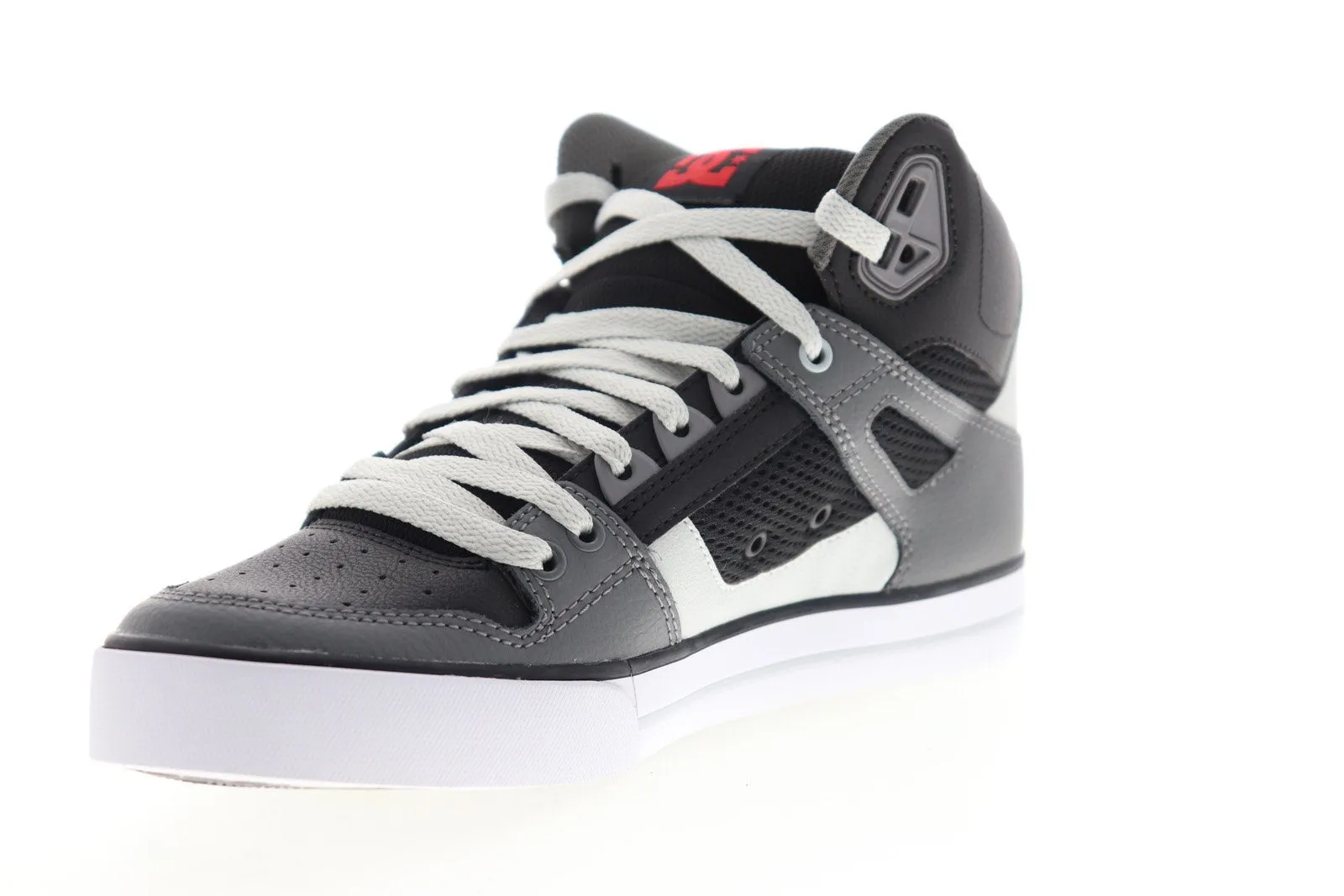 Black Leather High Top Skate Sneakers for Men - DC Pure WC ADYS400043