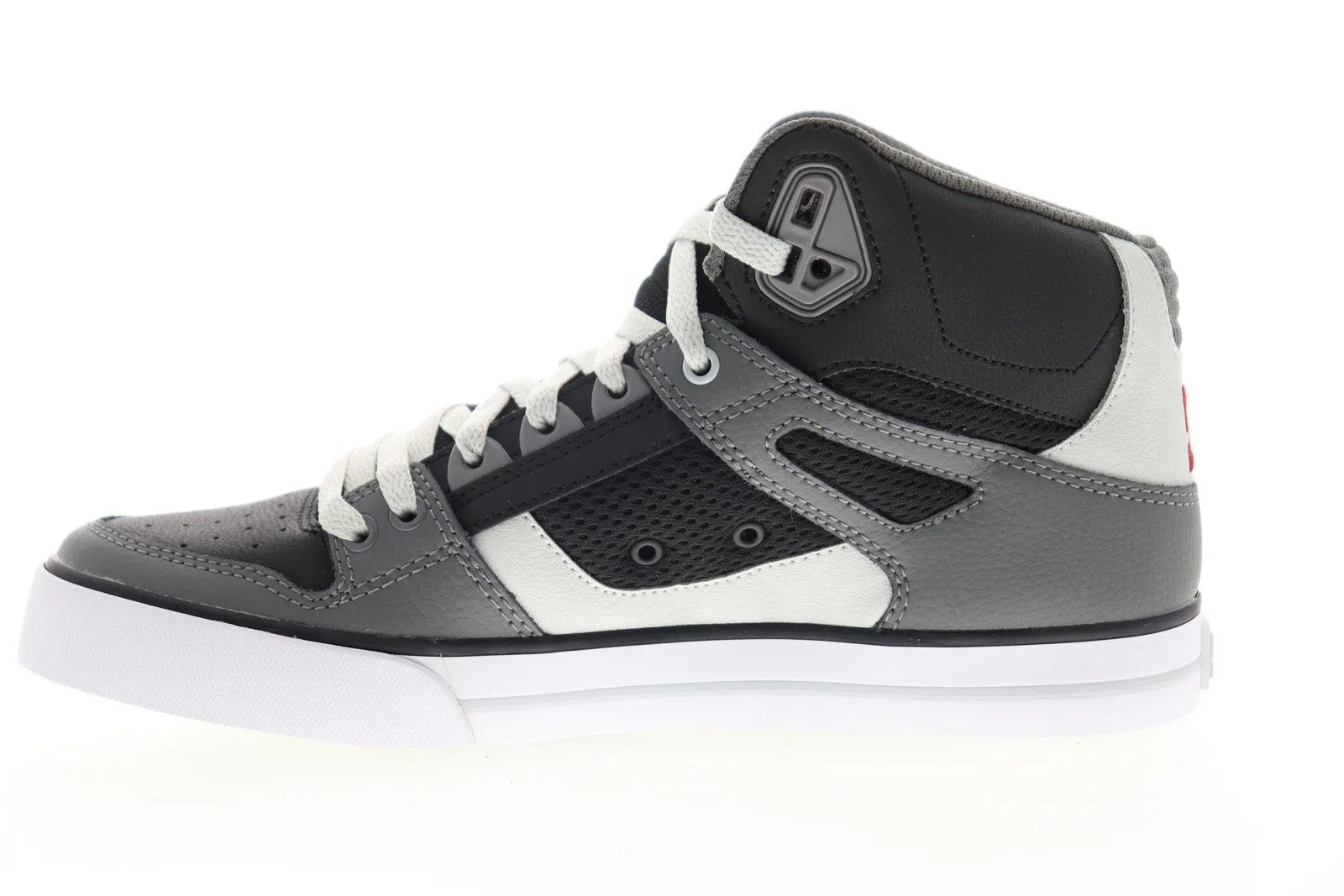 Black Leather High Top Skate Sneakers for Men - DC Pure WC ADYS400043