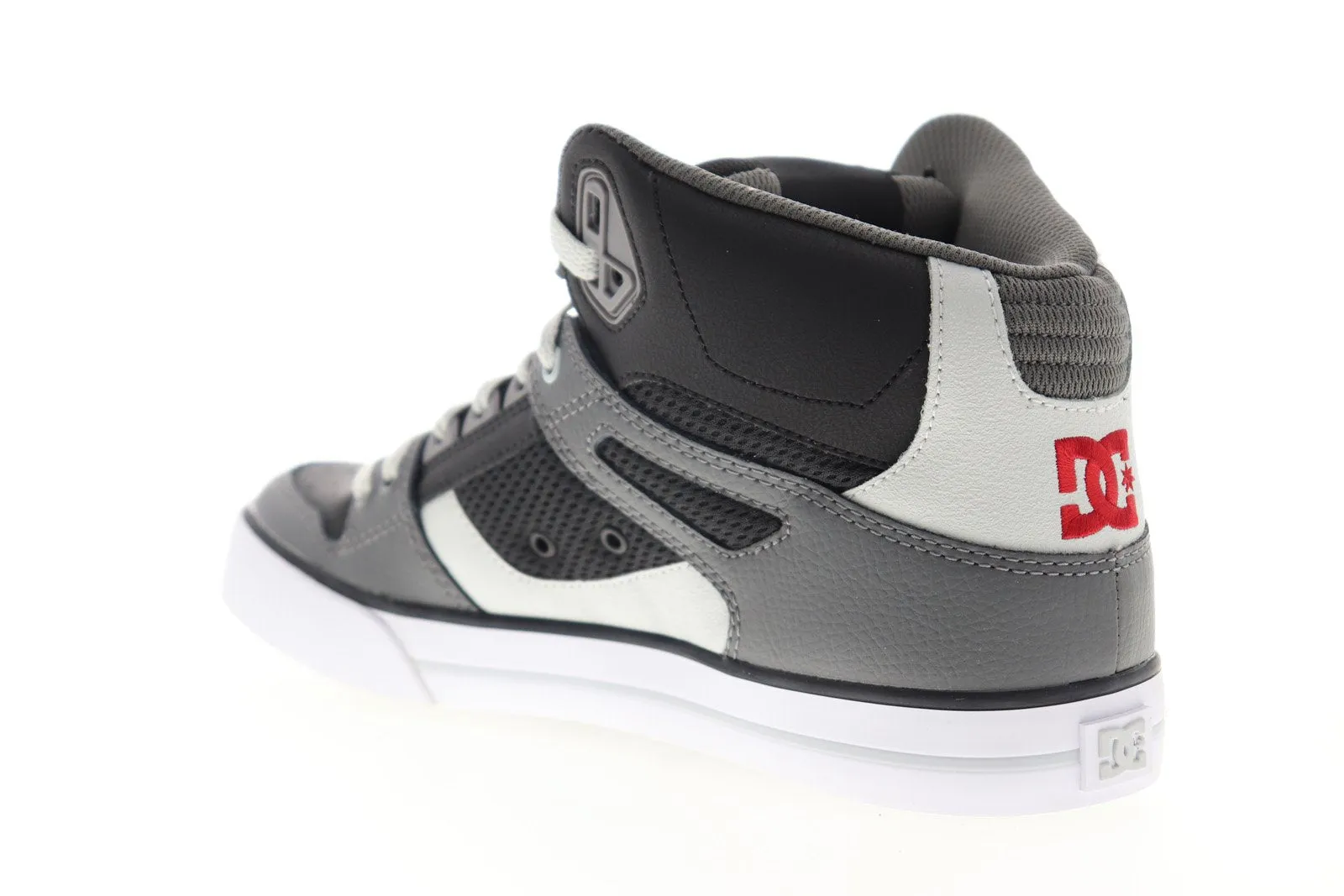 Black Leather High Top Skate Sneakers for Men - DC Pure WC ADYS400043