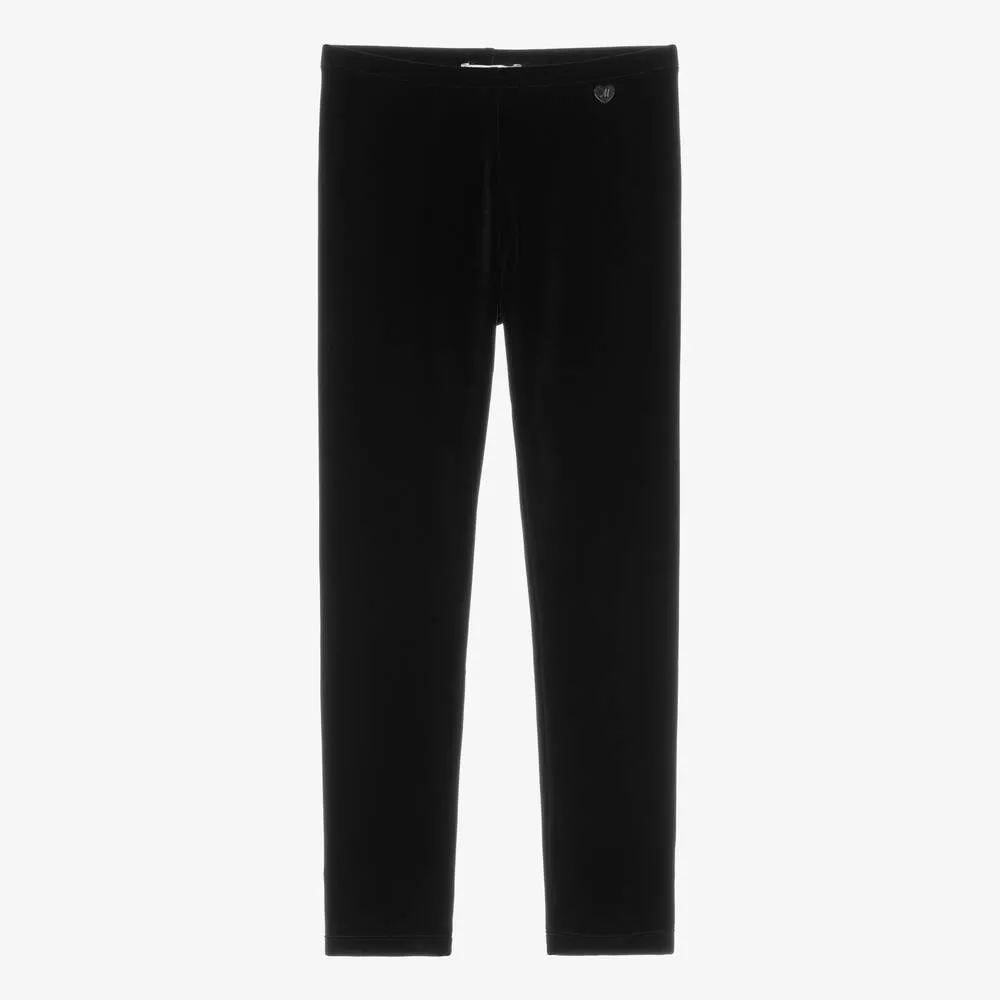 Black Velour Leggings for Teen Girls