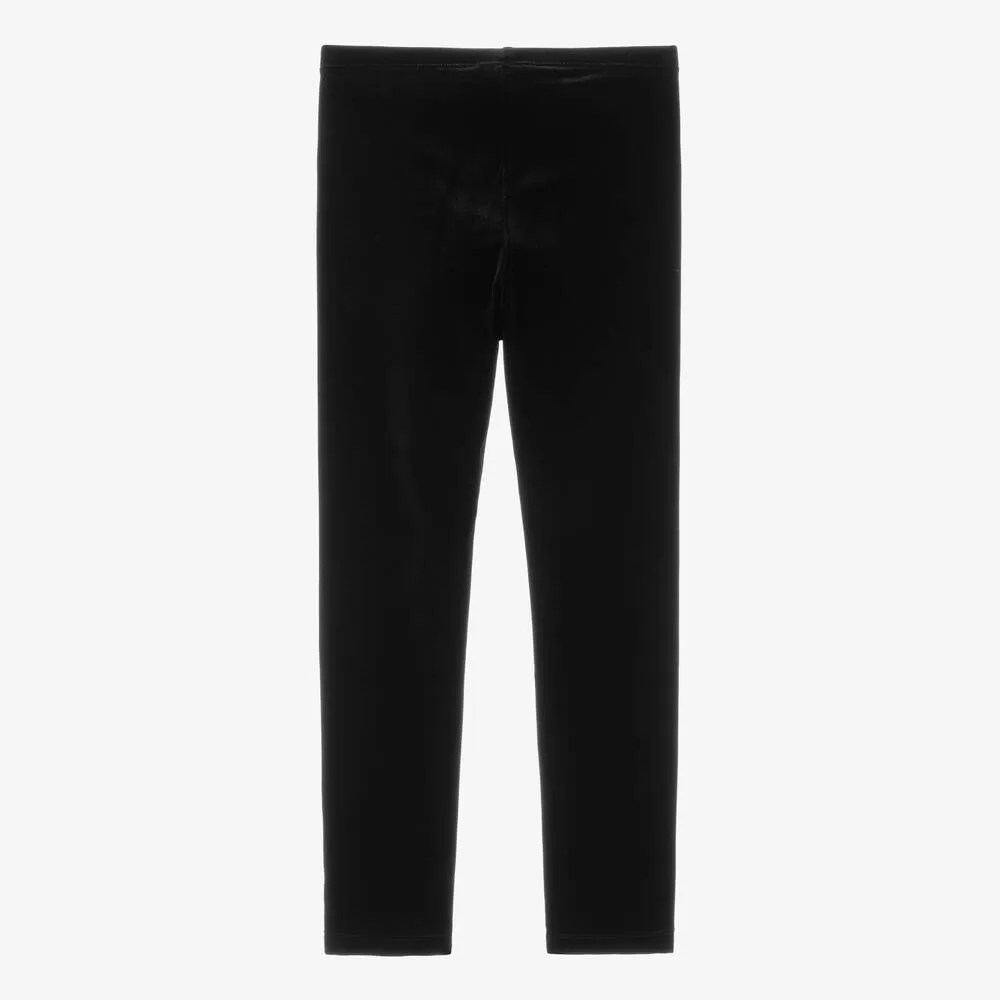 Black Velour Leggings for Teen Girls