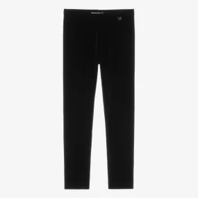 Black Velour Leggings for Teen Girls