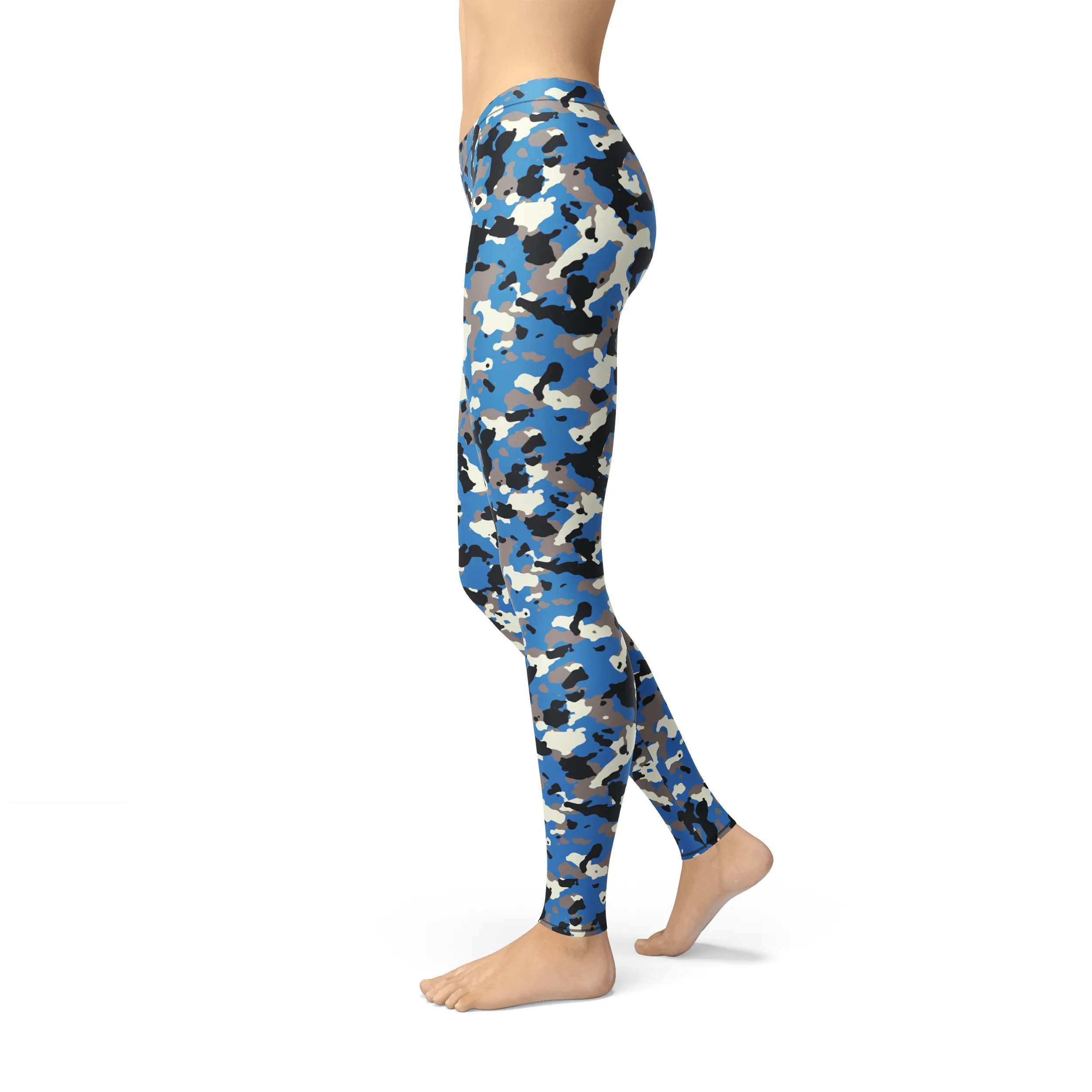 Blue camouflage leggings by Avery