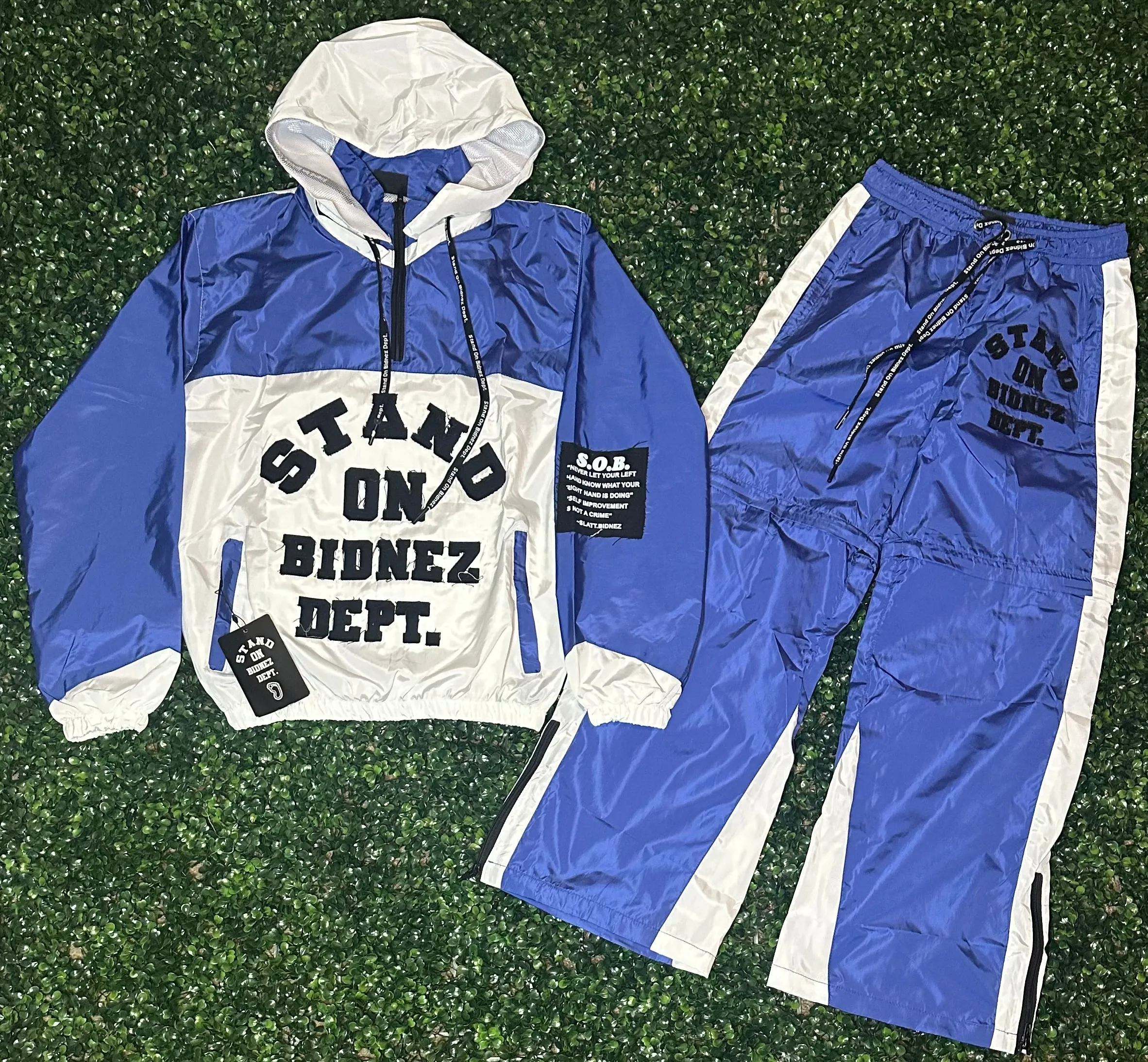 Blue Windbreaker Set with 2-in-1 Design