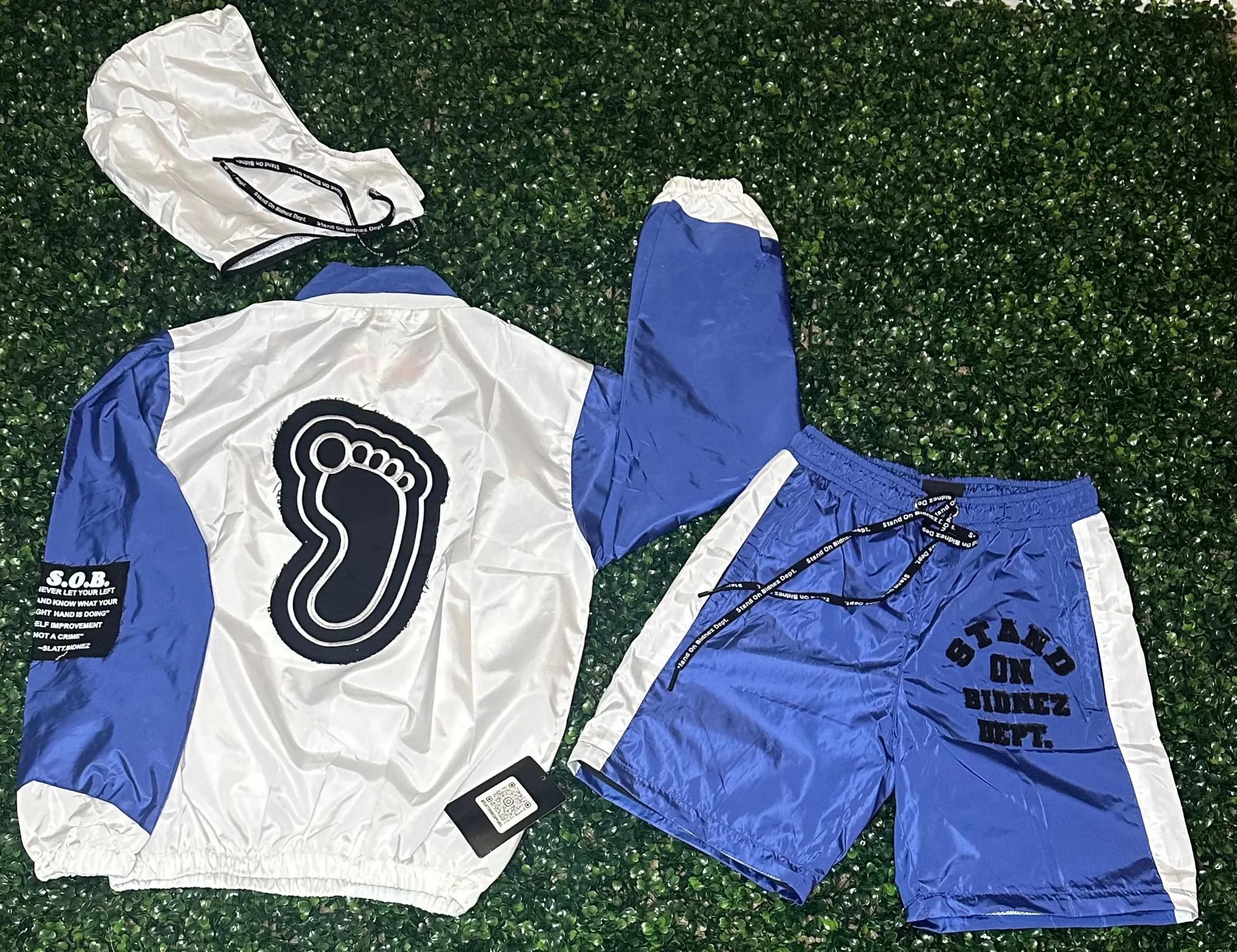 Blue Windbreaker Set with 2-in-1 Design