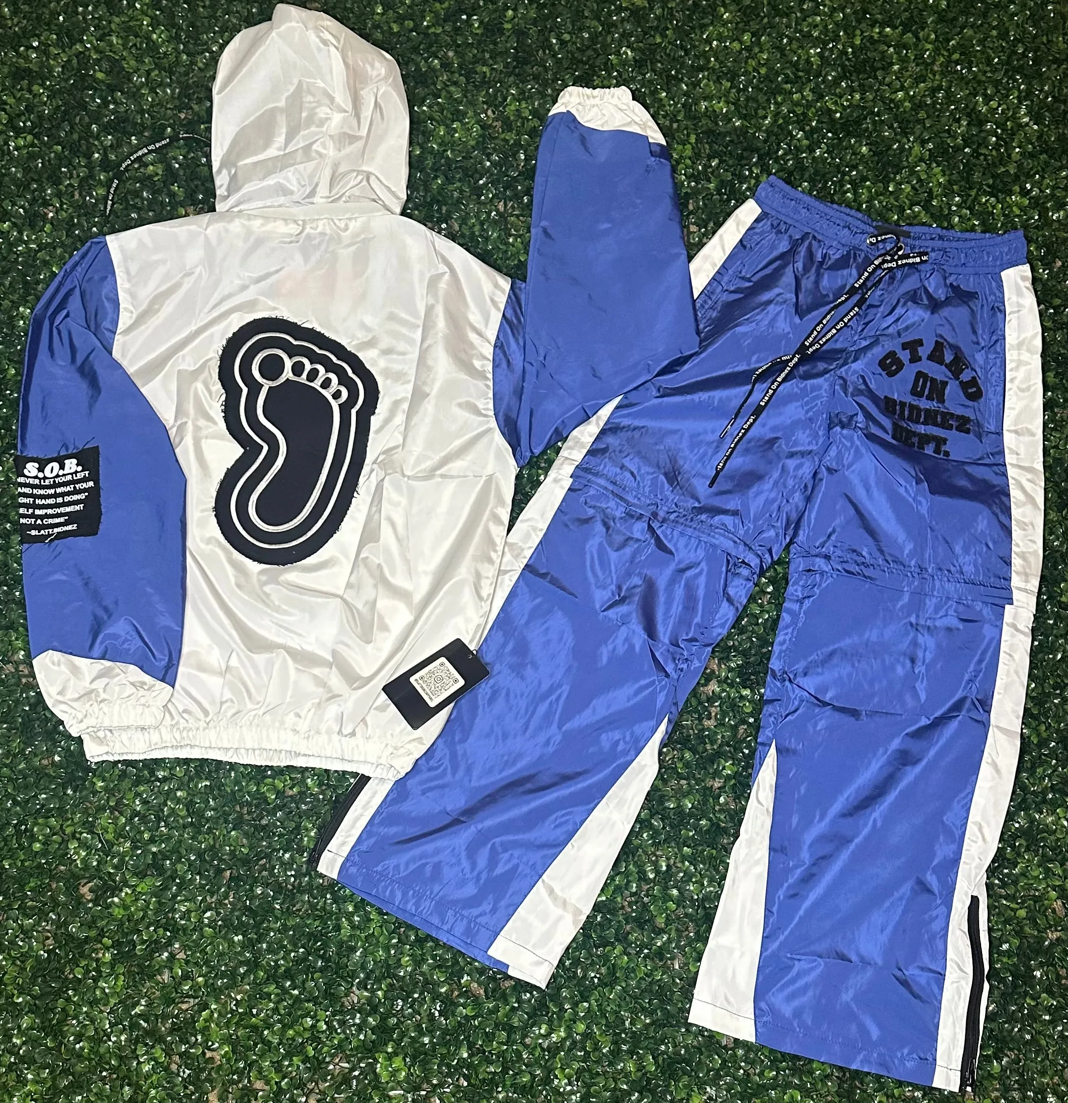 Blue Windbreaker Set with 2-in-1 Design