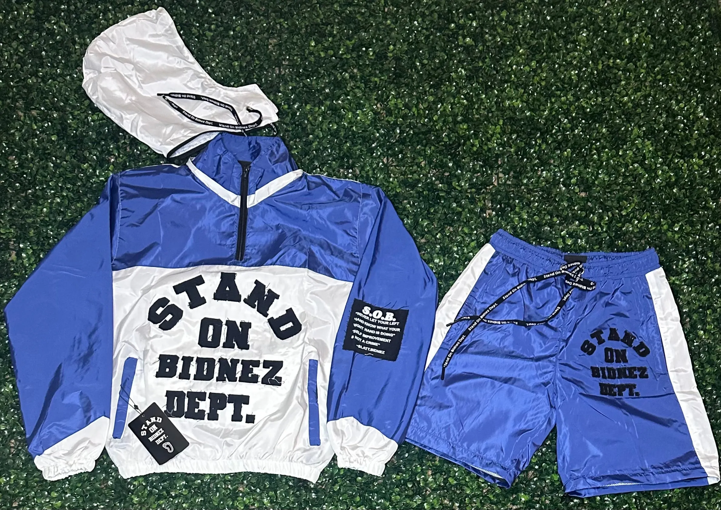 Blue Windbreaker Set with 2-in-1 Design