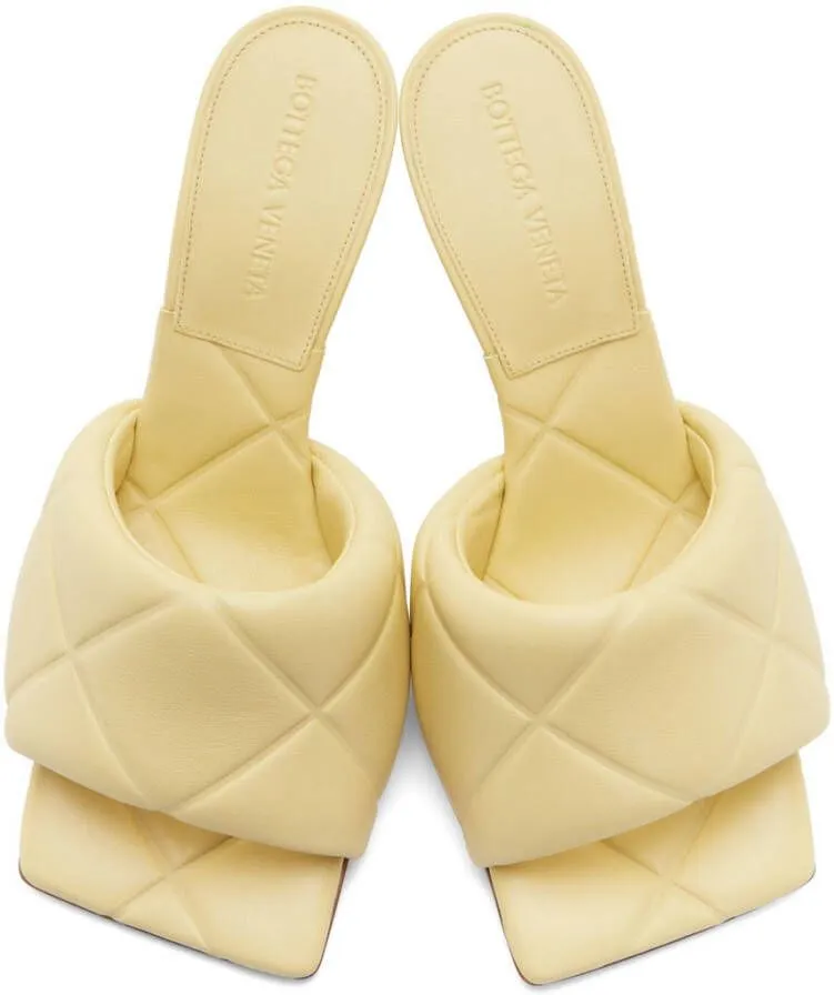 Bottega Veneta Off-White Quilted Embossed Lido Heeled Sandals