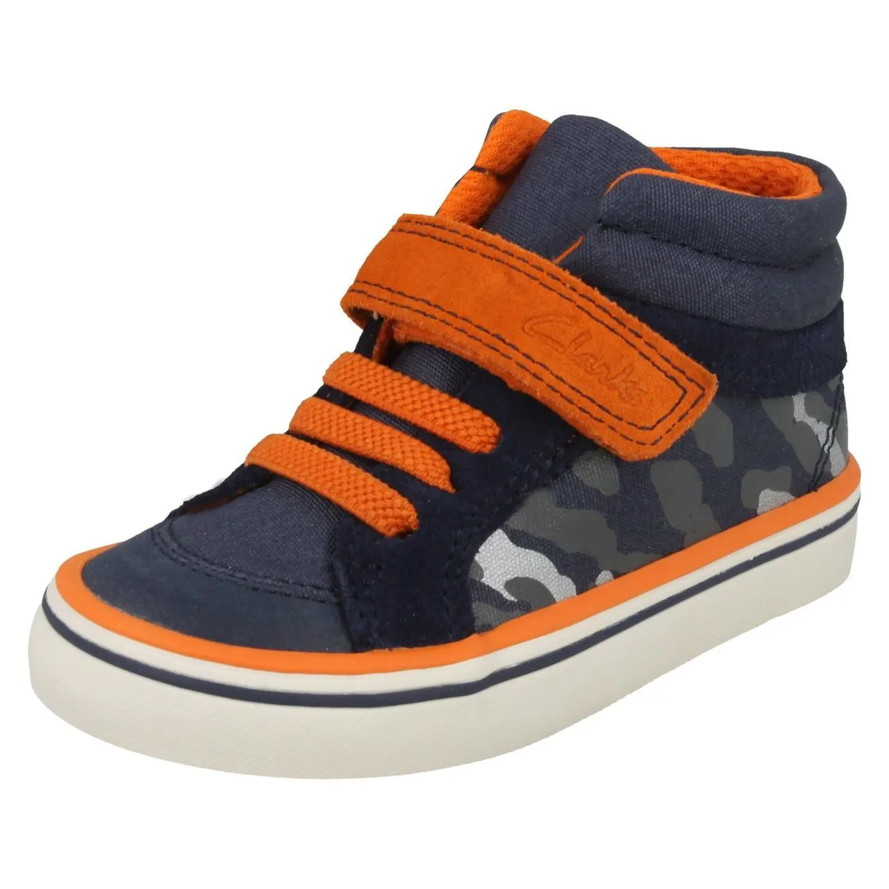 Boys First Shoes By Clarks Hi-Top Trainers Juggle Sam