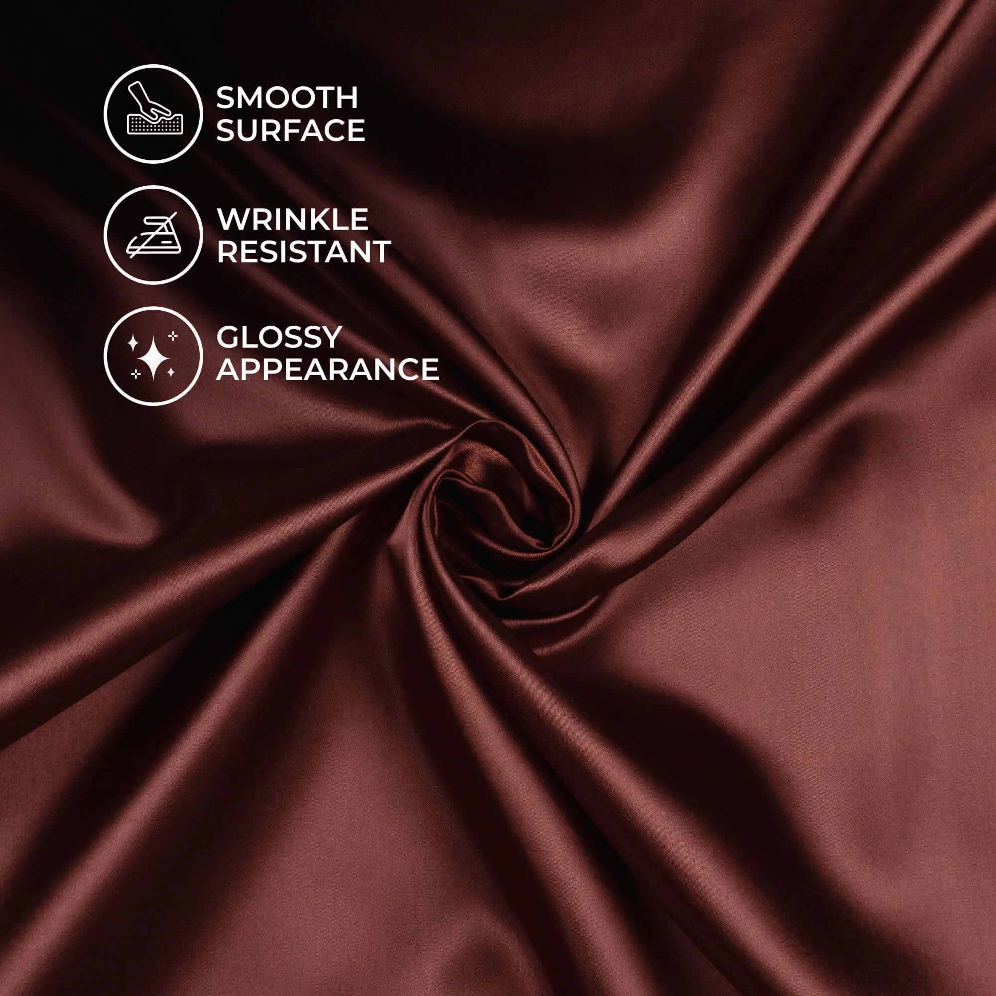 Brown Neon Satin Fabric