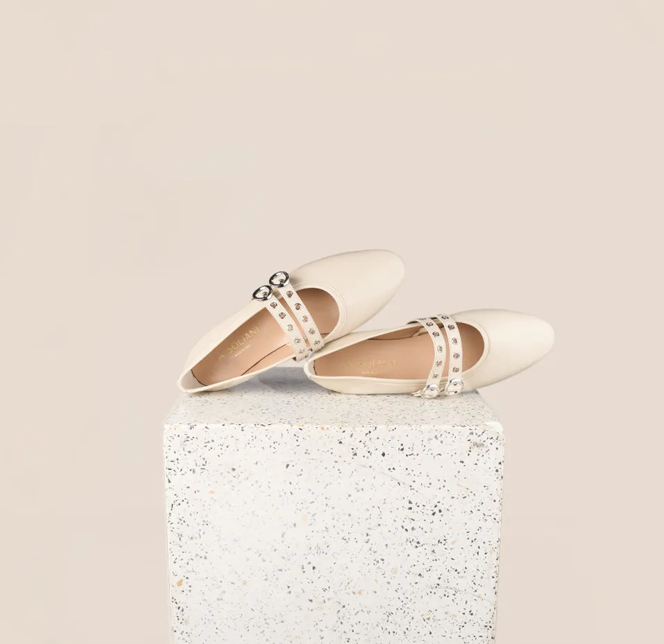 Buckle Strap Ivory Sandals