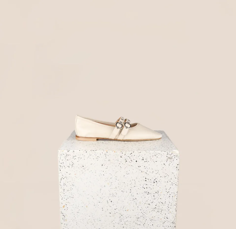 Buckle Strap Ivory Sandals