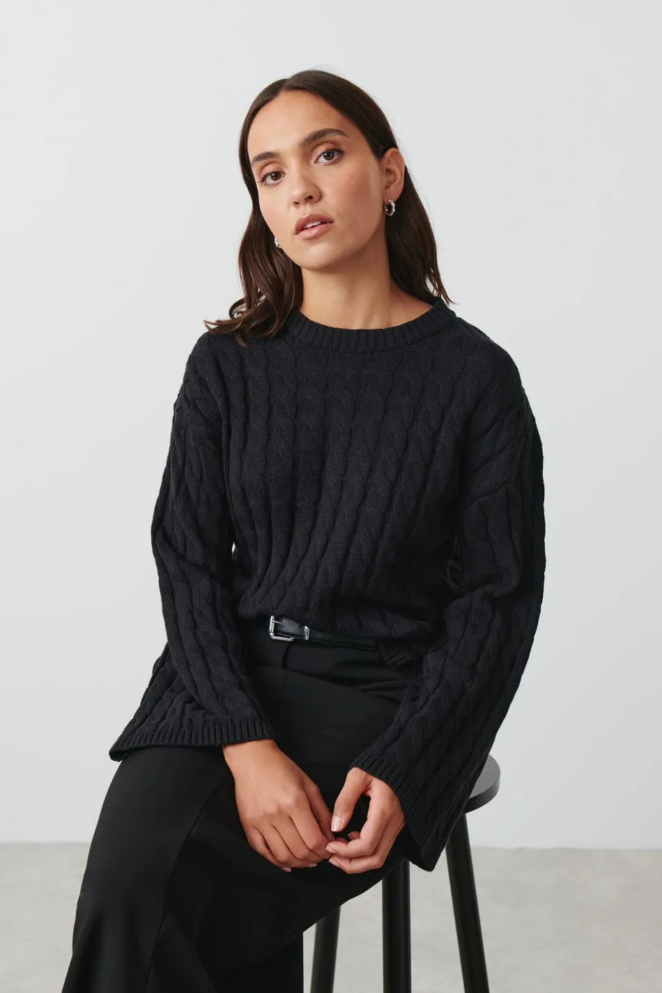 Cable knit sweater