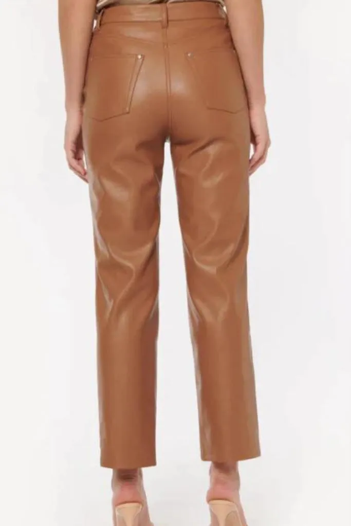 Cami NYC Hanie Vegan Leather Pant Caramel FINAL SALE