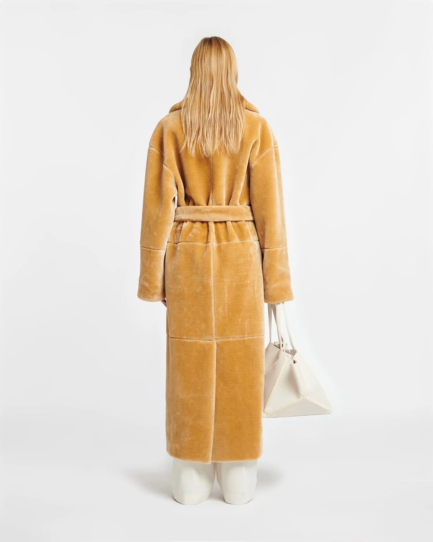 Carian Faux Fur Coat Biscuit.