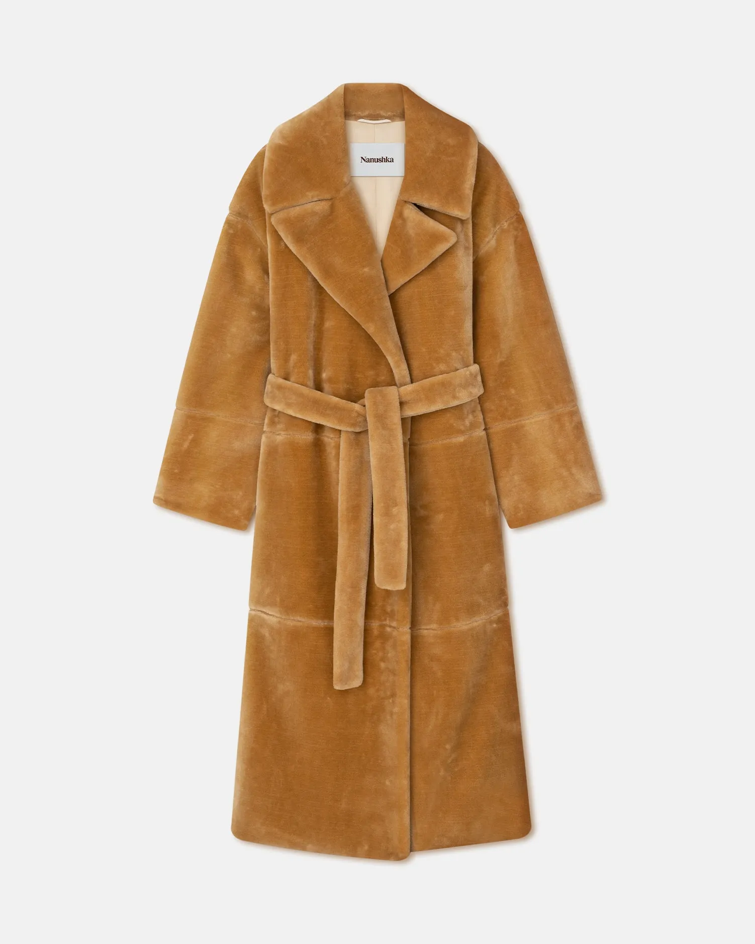 Carian Faux Fur Coat Biscuit.