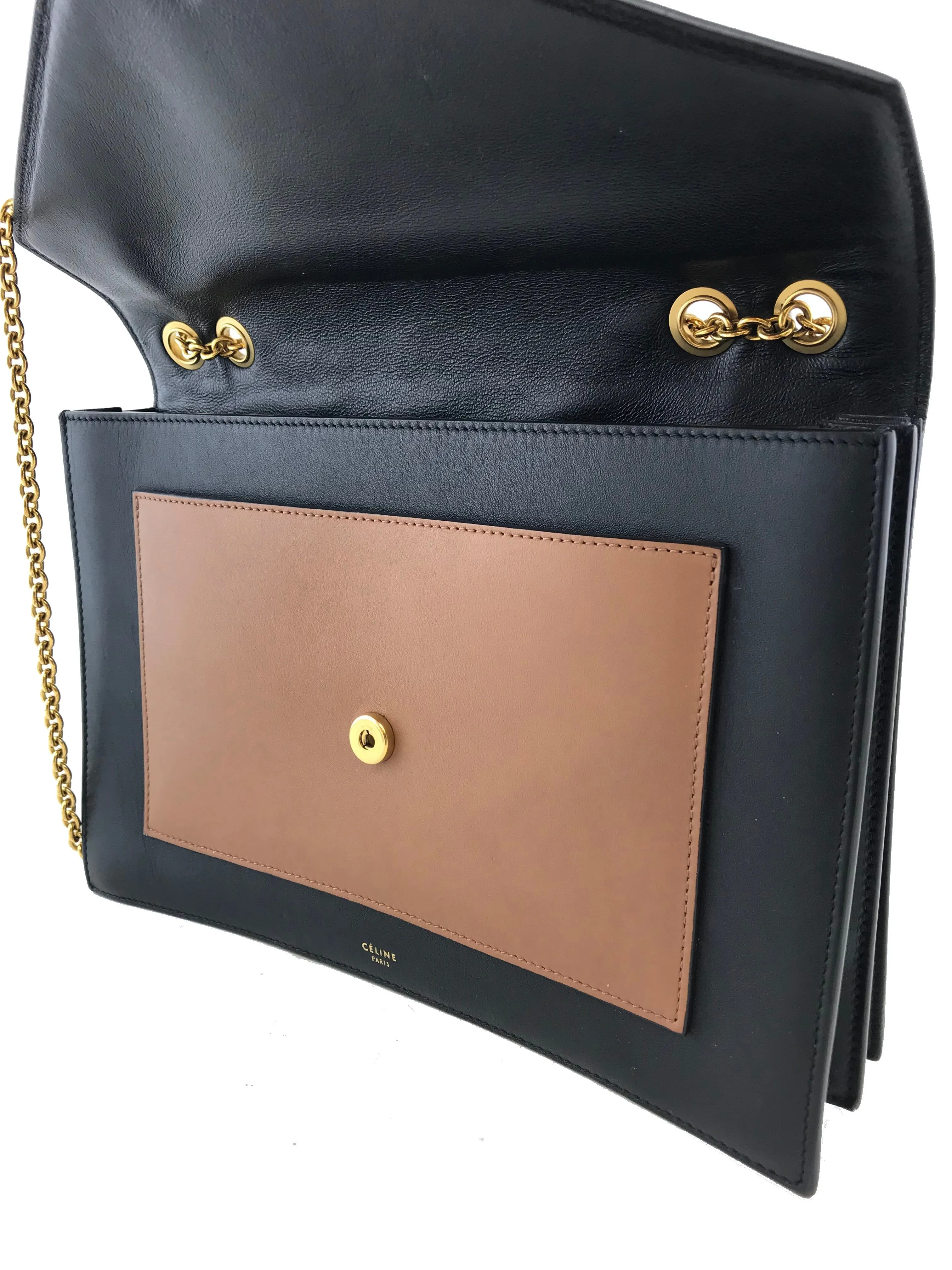 Celine Tricolor Envelope Leather Crossbody Bag