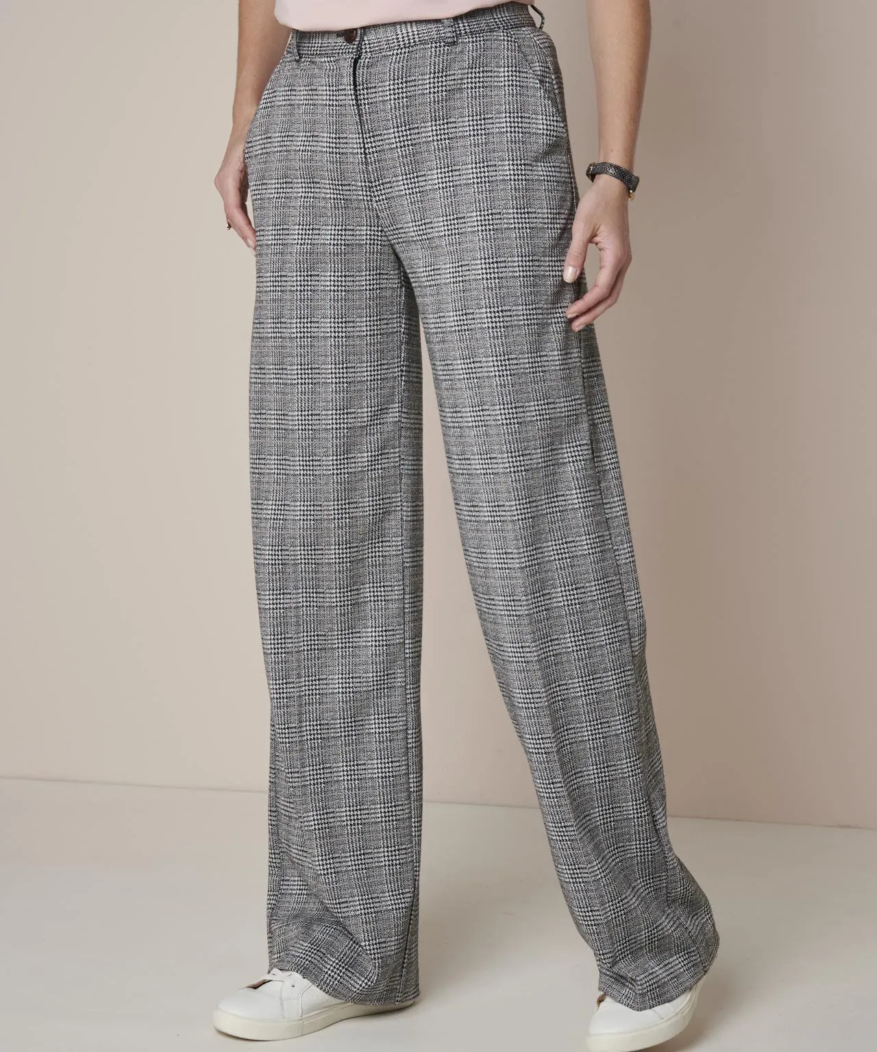 Check Wide leg Trousers